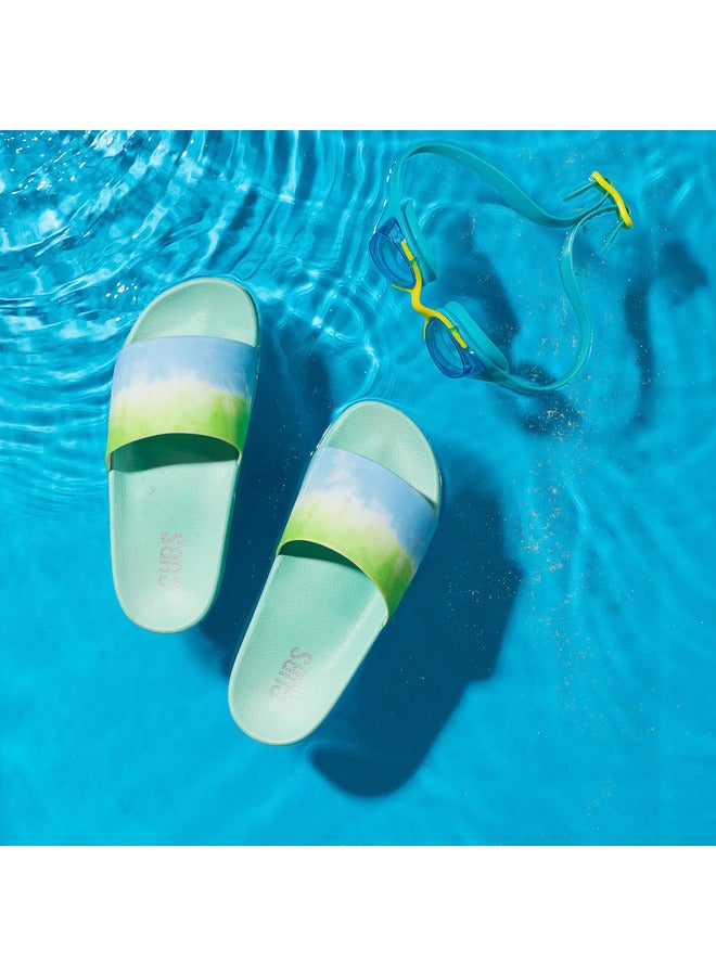 Printed Everyday Wear Eco-Friendly Pvc Slides For Kids Lightweight Easy To Wash And Anti-Slip Soles