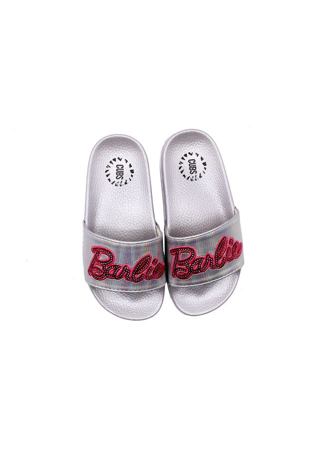 Barbie Girl Print Everyday Wear Eco-Friendly Pvc Slides For Girls Lightweight Easy To Wash And Anti-Slip Soles