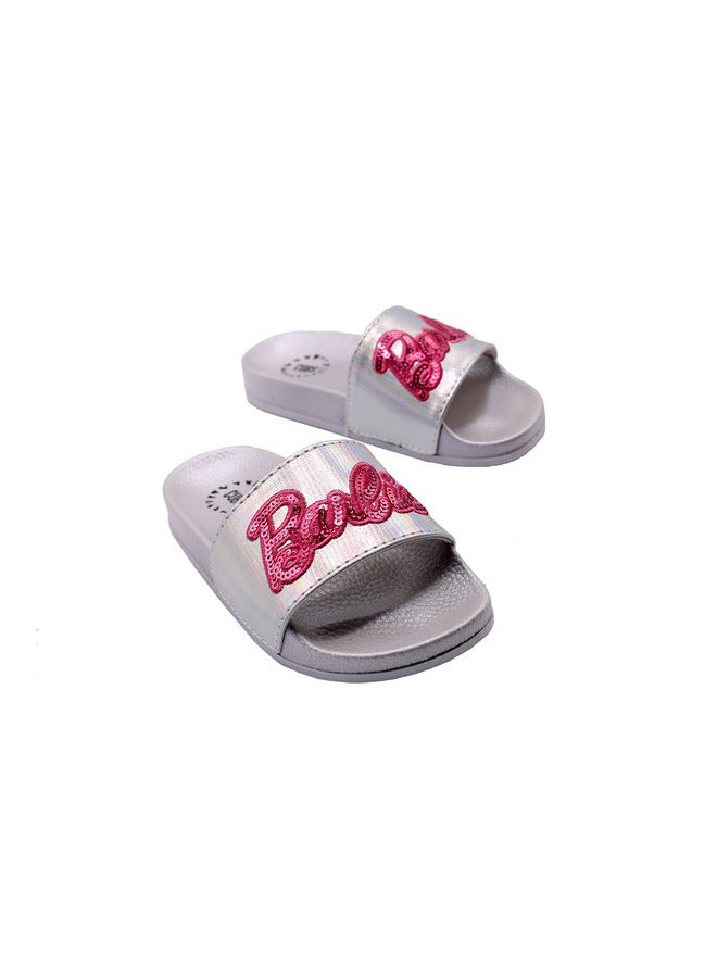 Barbie Girl Print Everyday Wear Eco-Friendly Pvc Slides For Girls Lightweight Easy To Wash And Anti-Slip Soles