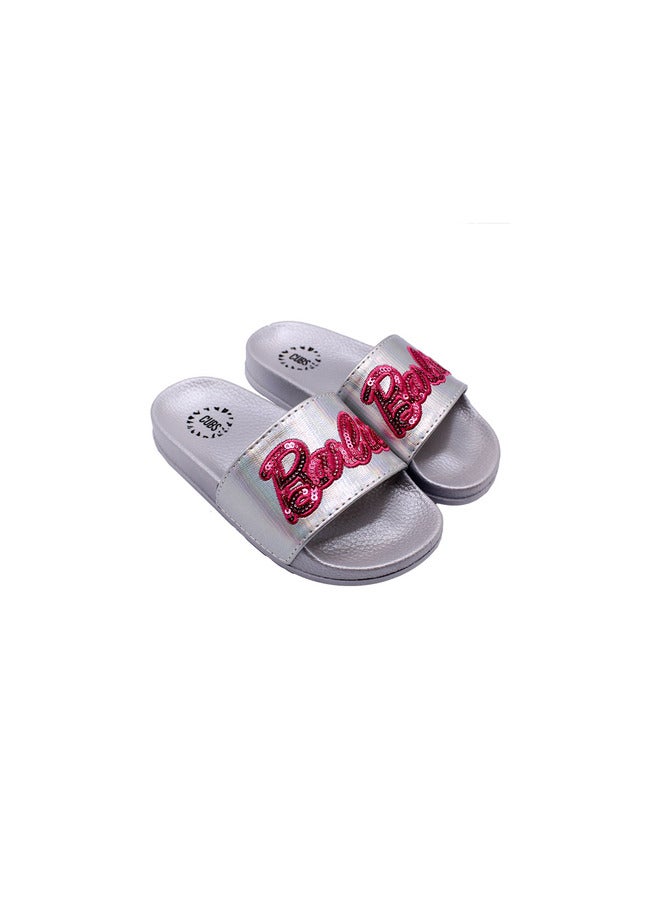 Barbie Girl Print Everyday Wear Eco-Friendly Pvc Slides For Girls Lightweight Easy To Wash And Anti-Slip Soles