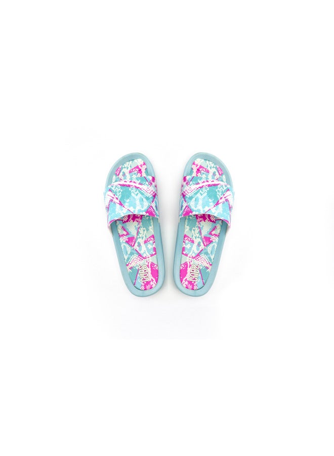 Printed Everyday Wear Eco-Friendly Pvc Slides For Kids Lightweight Easy To Wash And Anti-Slip Soles