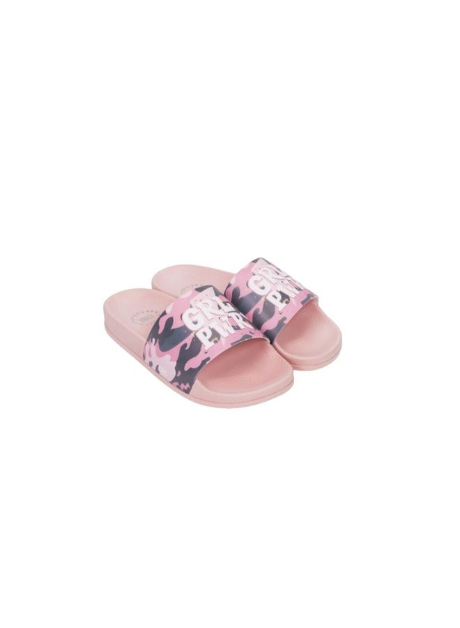 Girl Power Print Everyday Wear Eco-Friendly Pvc Slides For Girls Lightweight Easy To Wash And Anti-Slip Soles