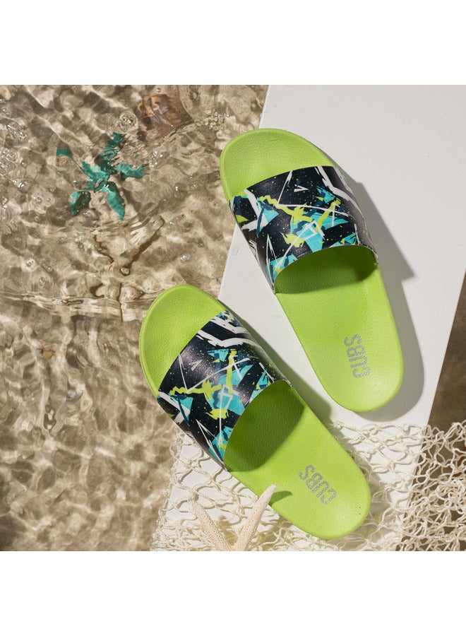 Printed Everyday Wear Eco-Friendly Pvc Slides For Kids Lightweight Easy To Wash And Anti-Slip Soles