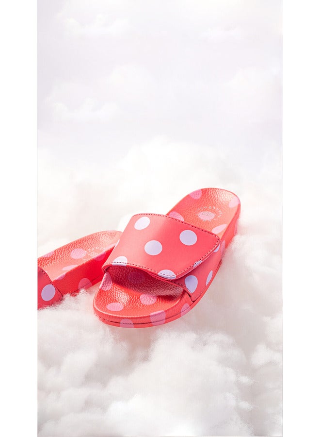 Polka Dot Print Everyday Wear Eco-Friendly Pvc Slides For Kids Lightweight Easy To Wash And Anti-Slip Soles