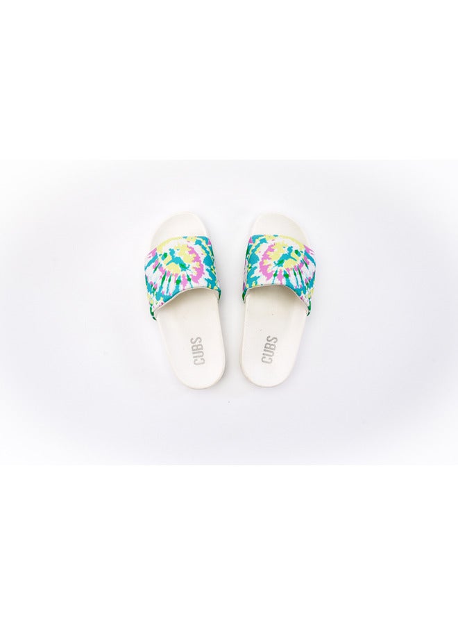 Tie Dyed Everyday Wear Eco-Friendly Pvc Slides For Kids Lightweight Easy To Wash And Anti-Slip Soles