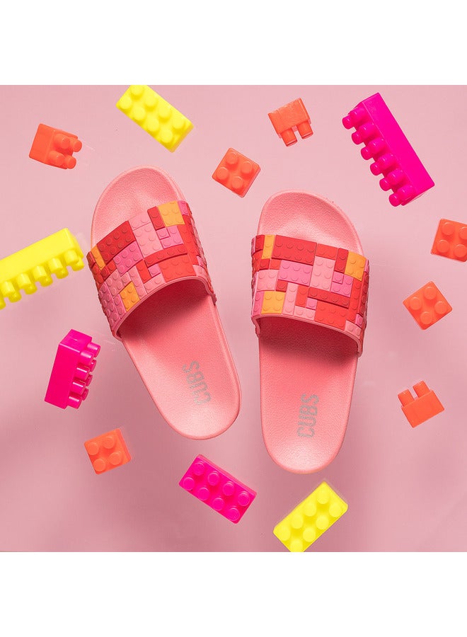 Printed Everyday Wear Eco-Friendly Pvc Slides For Girls Lightweight Easy To Wash And Anti-Slip Soles