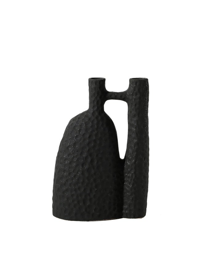 Irregular Shape Porcelain Vase Black