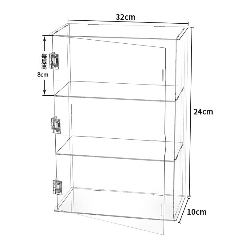 Acrylic Display Case Layered Assembly Model Box White base two layers 30 x15x30 (each layer is 15cm High)