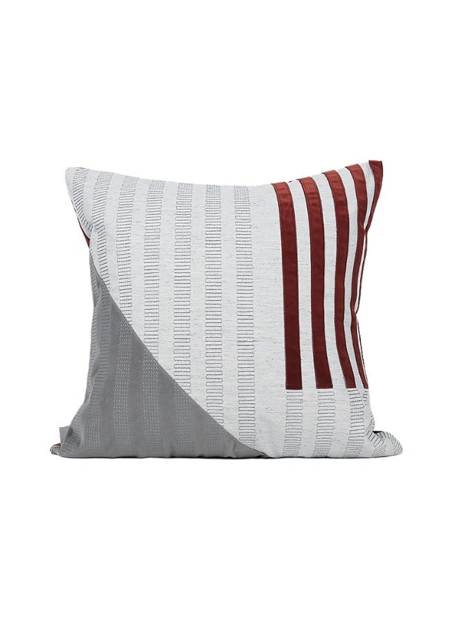 Scarlet And Slate Stripe Cushion