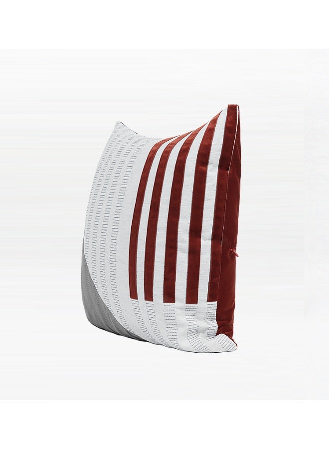 Scarlet And Slate Stripe Cushion