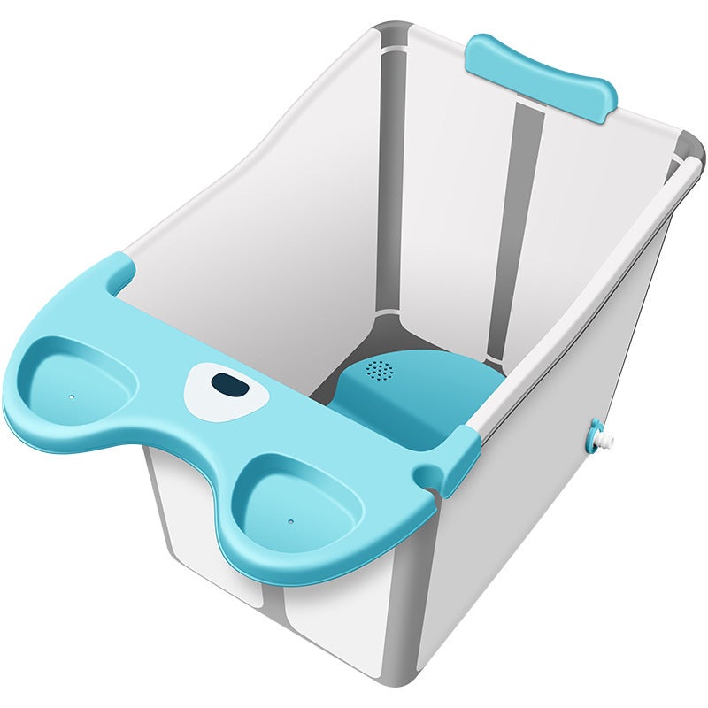 Century Baby Baby Folding Bath Bucket Heat Preservation Baby Swimming Highlight Bath Bucket Childrens Bathtub Thick Blue