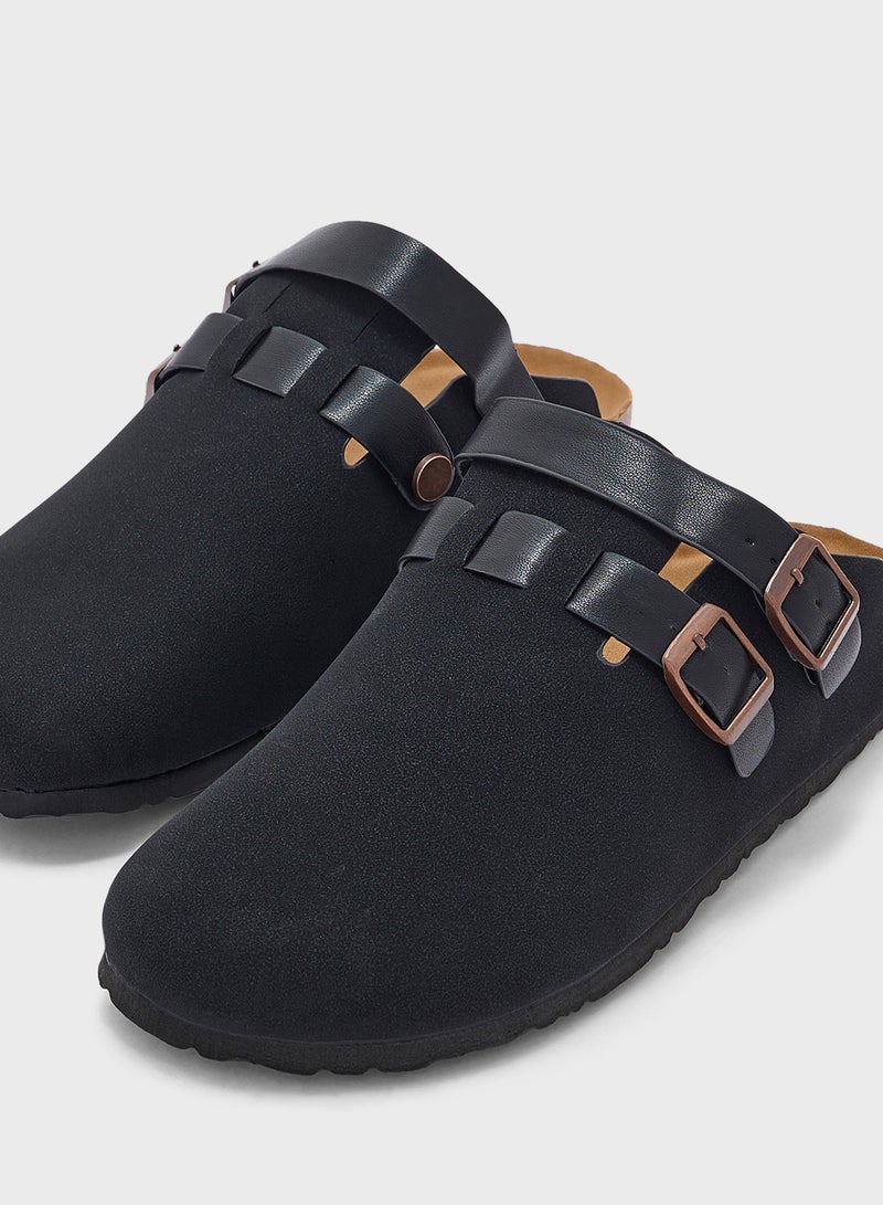 Double Buckle Backstrap Clog Sandal