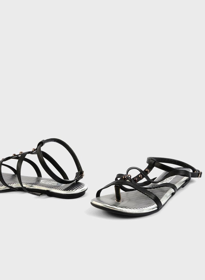 Multi Strap Flat Sandals