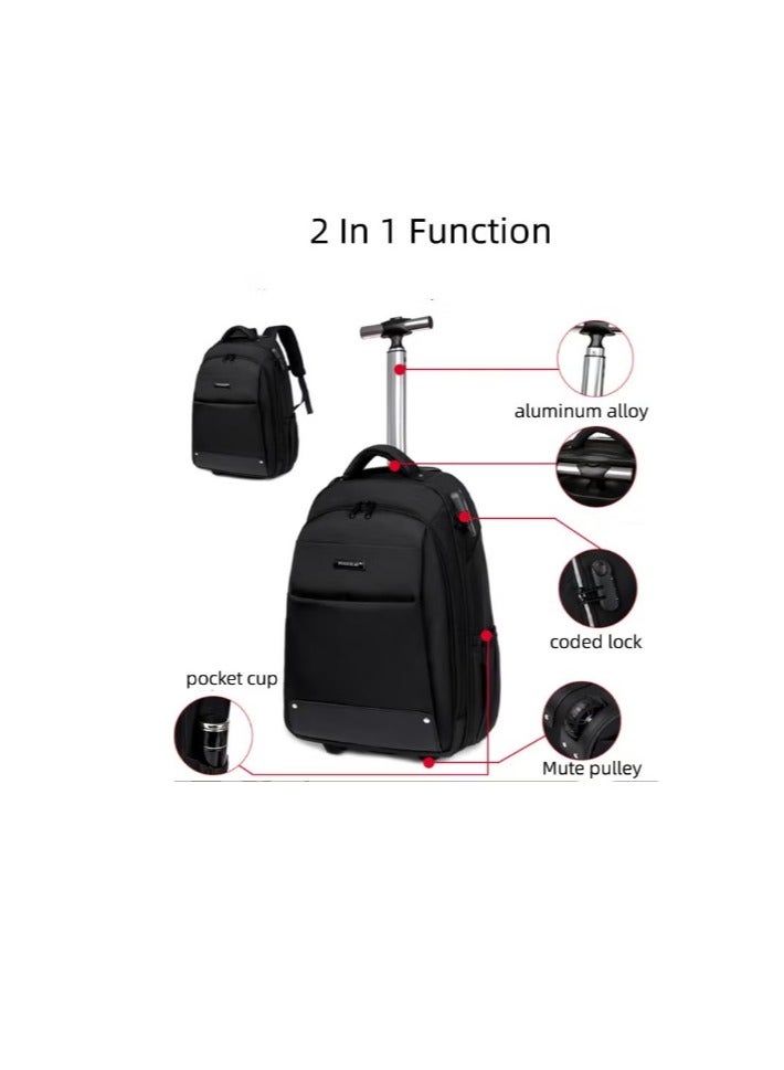 Travel luggage, Versatile 2-in-1 Lightweight Trolley Laptop Bag , 18 Inch Laptop Water-Repellent Wheeled Computer Bag Roller Case for Business/Travel/School/Men/Women