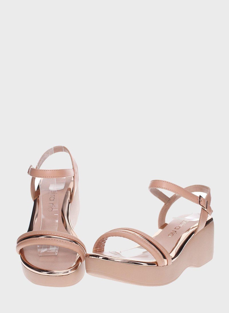 Maggie Ankle Strap Wedge High Heel Sandals