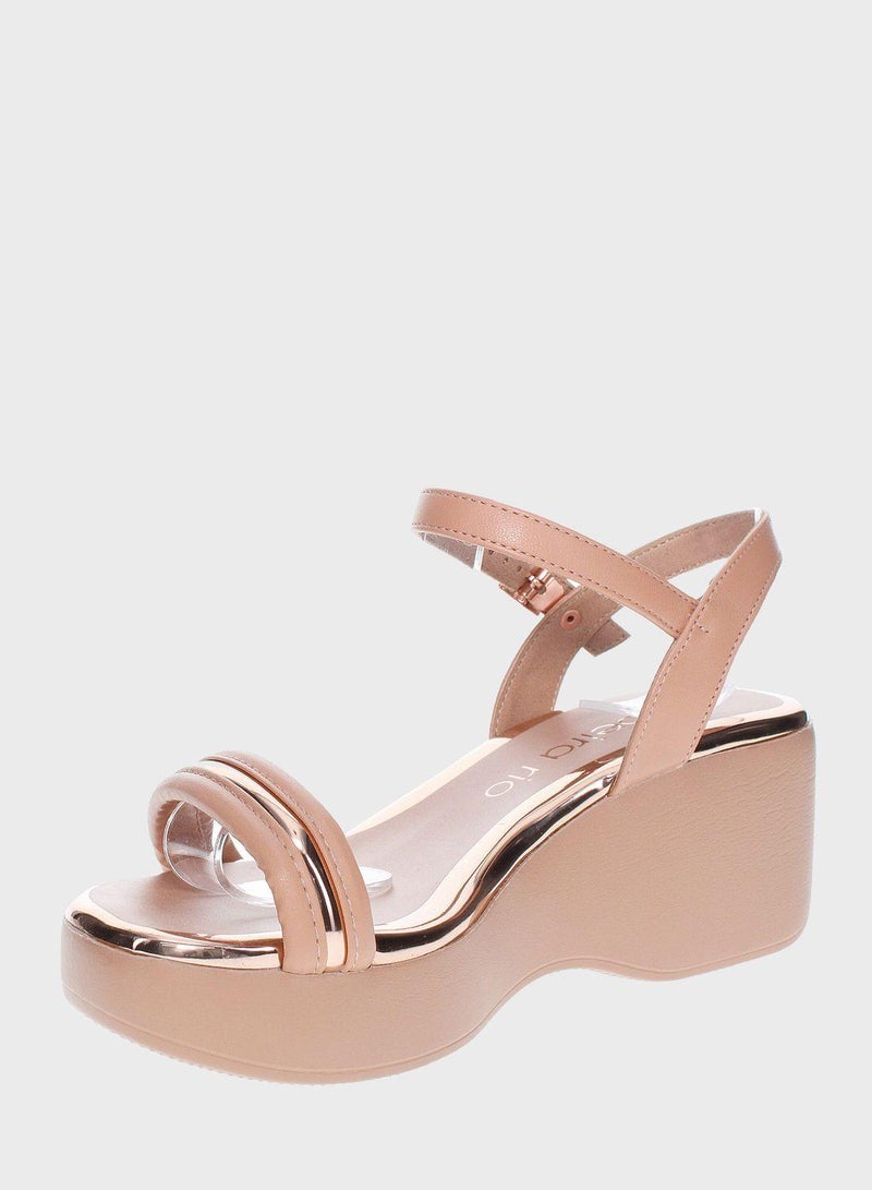 Maggie Ankle Strap Wedge High Heel Sandals