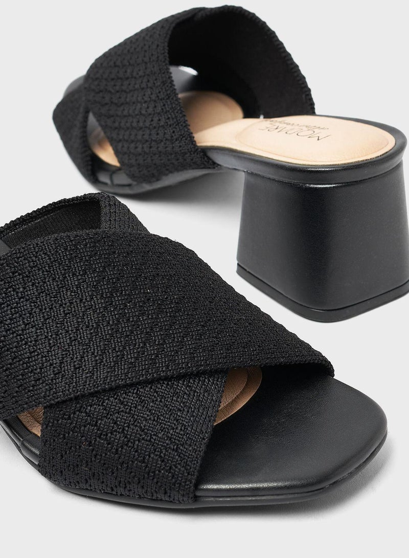 Multi Strap Mid Heel Sandals