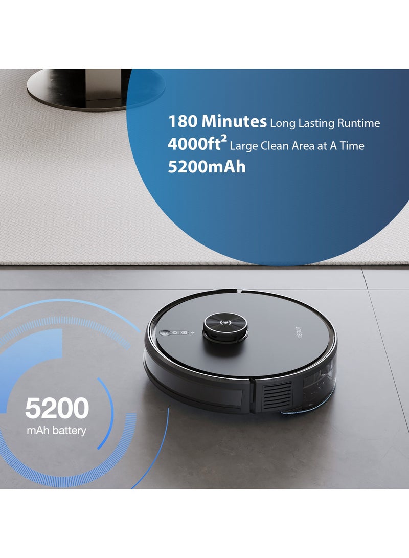 Robot Vacuum Cleaner with Auto-Empty Station, 2 IN 1 Vaccum and Mop 6500Pa Suction, Advanced LDS Navigation Technology & True Mapping Support Multi-Floor -1 Year Warranty 200 ml 35 W Deebot Y1 Pro Plus Black