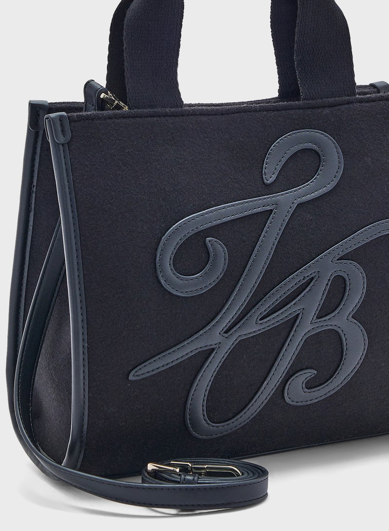 Raylea Tb Script Medium Felt Tote