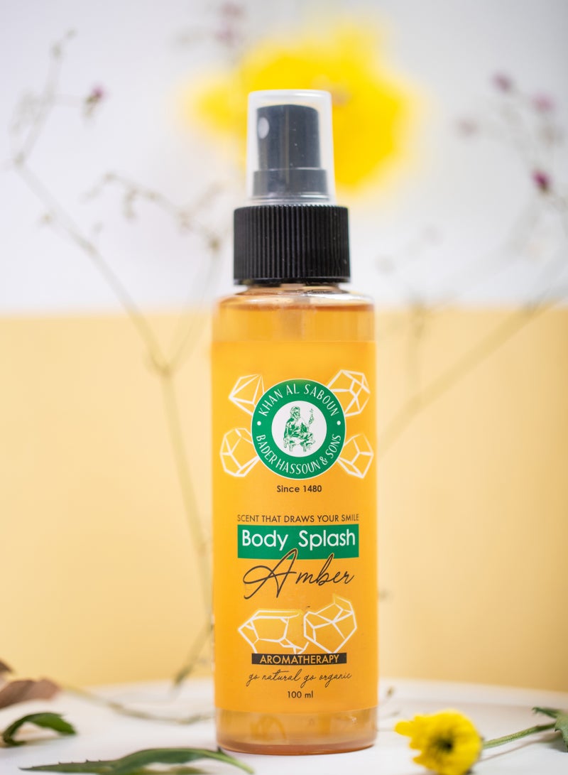 Khan Al Saboun Organic Natural Amber Body Splash 100ml - Luxurious and Long-Lasting Oriental Fragrance