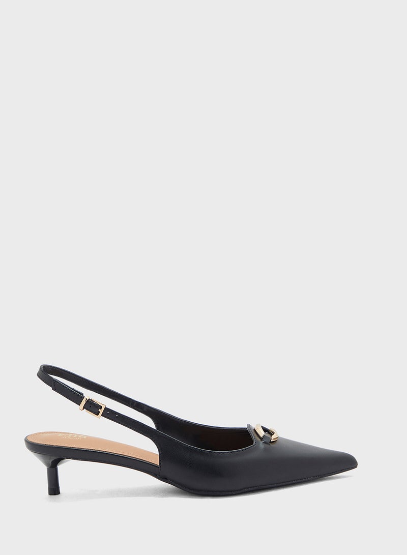 Trim Detail Sling Back Pump