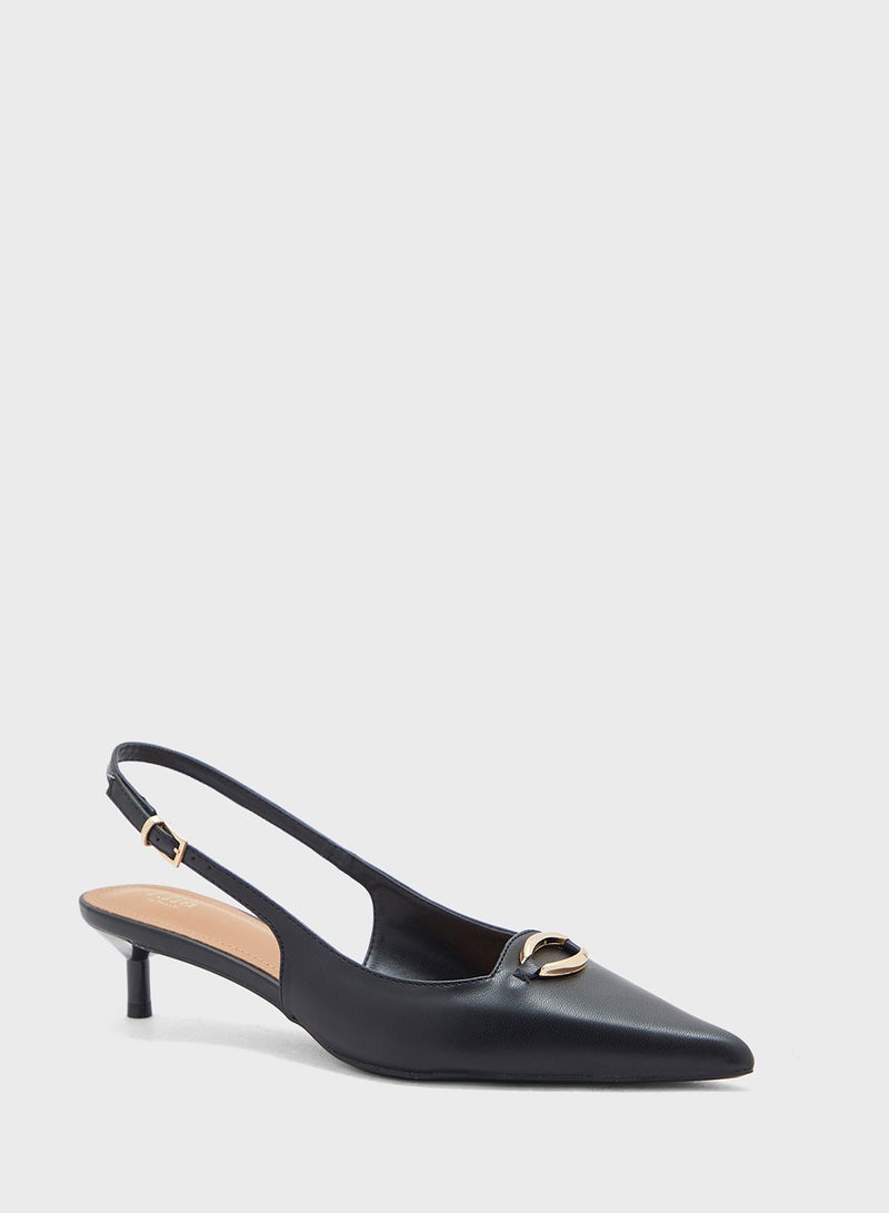 Trim Detail Sling Back Pump