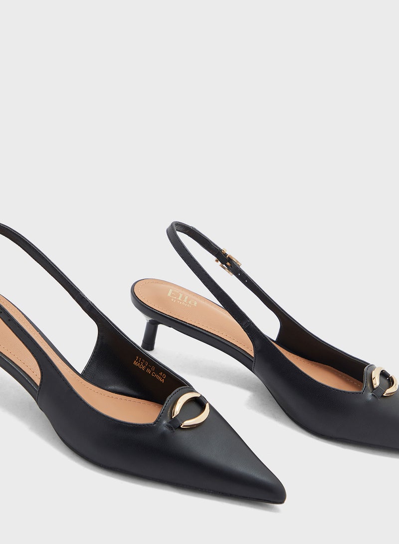 Trim Detail Sling Back Pump