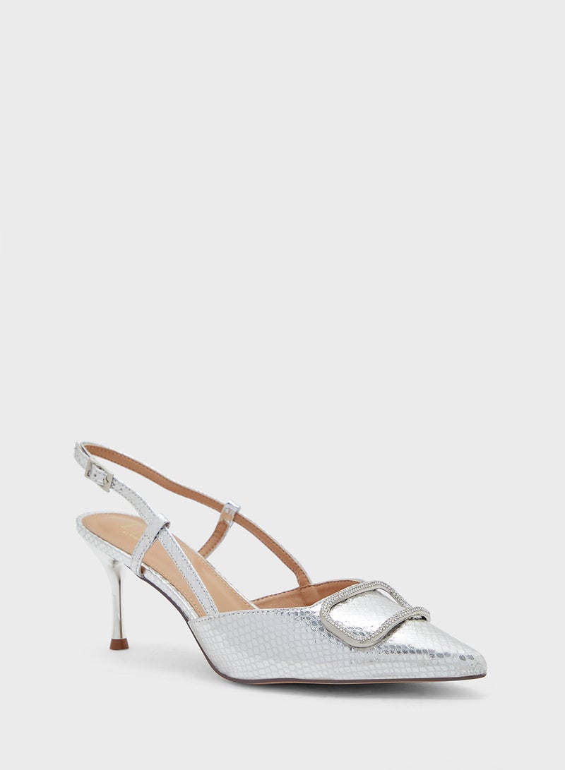 Trim Detail Sling Back Pump