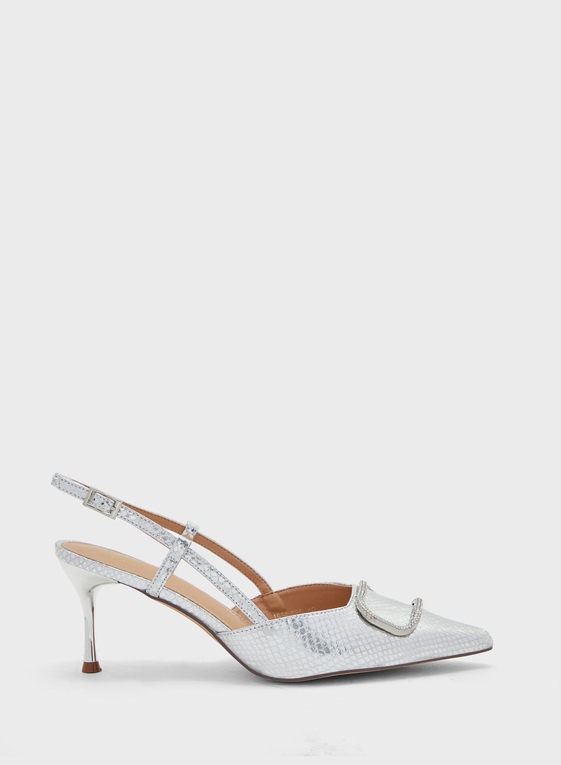 Trim Detail Sling Back Pump