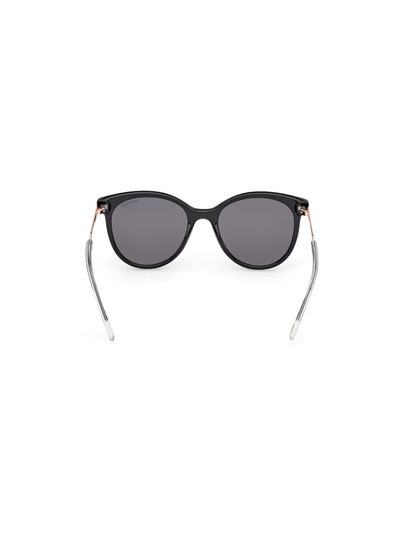 Girls Round Shape  Sunglasses SE0002401D52 Lens Size: 52 Millimeter - Shiny Black