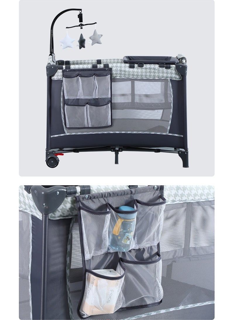 Portable Crib for Baby, Portable Baby Playpen with Detachable Bassinet and Changing Table