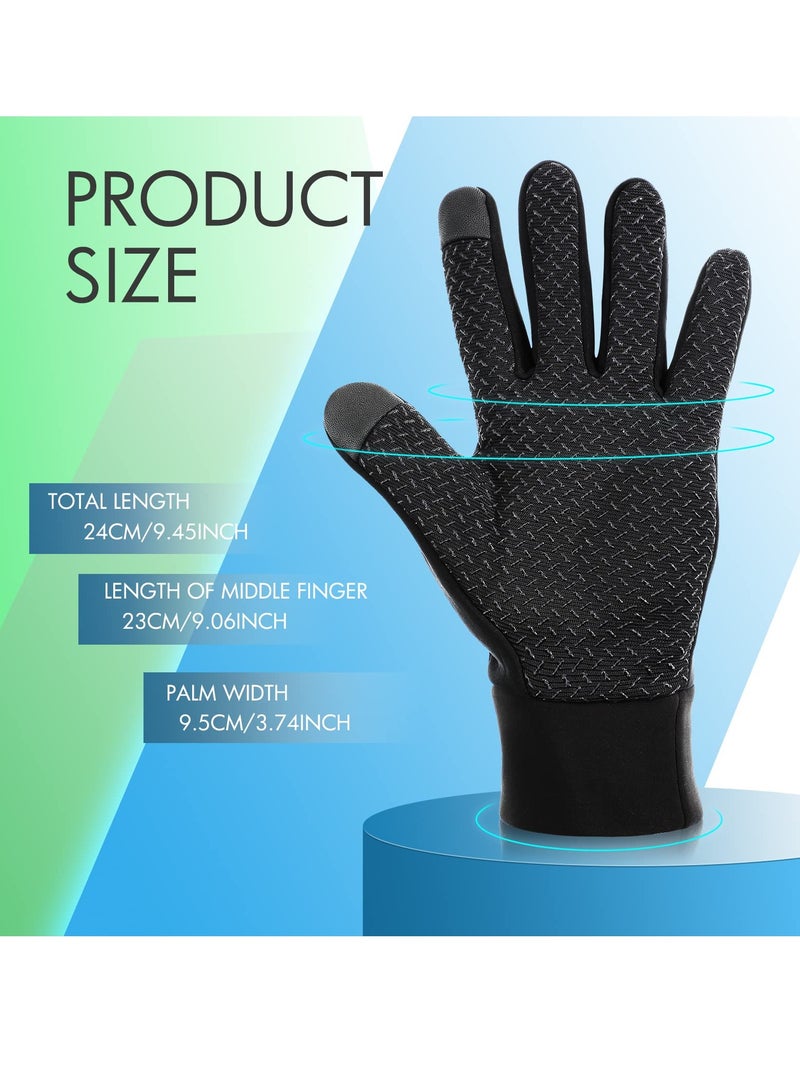 Touch Screen Waterproof Thermal Gloves for Men and Women, 3 Pairs Windproof Reflective Warm Gloves for Driving Running Cycling Hiking