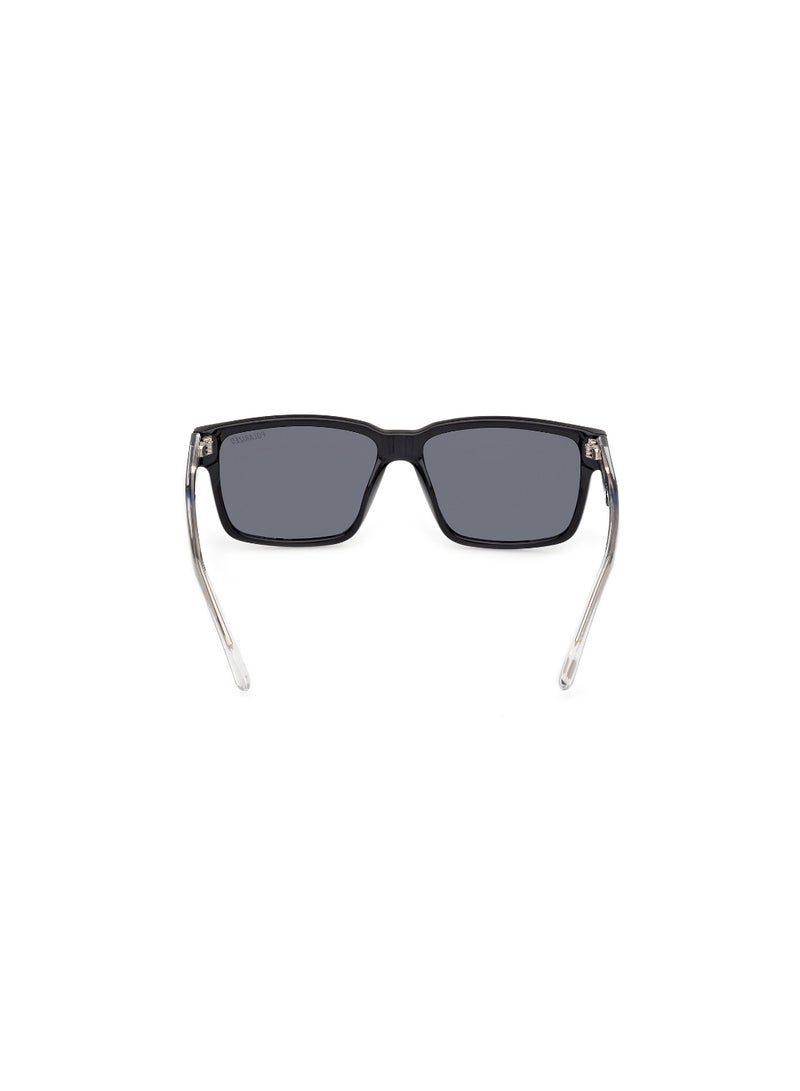 Boys Rectangular Shape  Sunglasses SE0002501D55 Lens Size: 55 Millimeter - Shiny Black