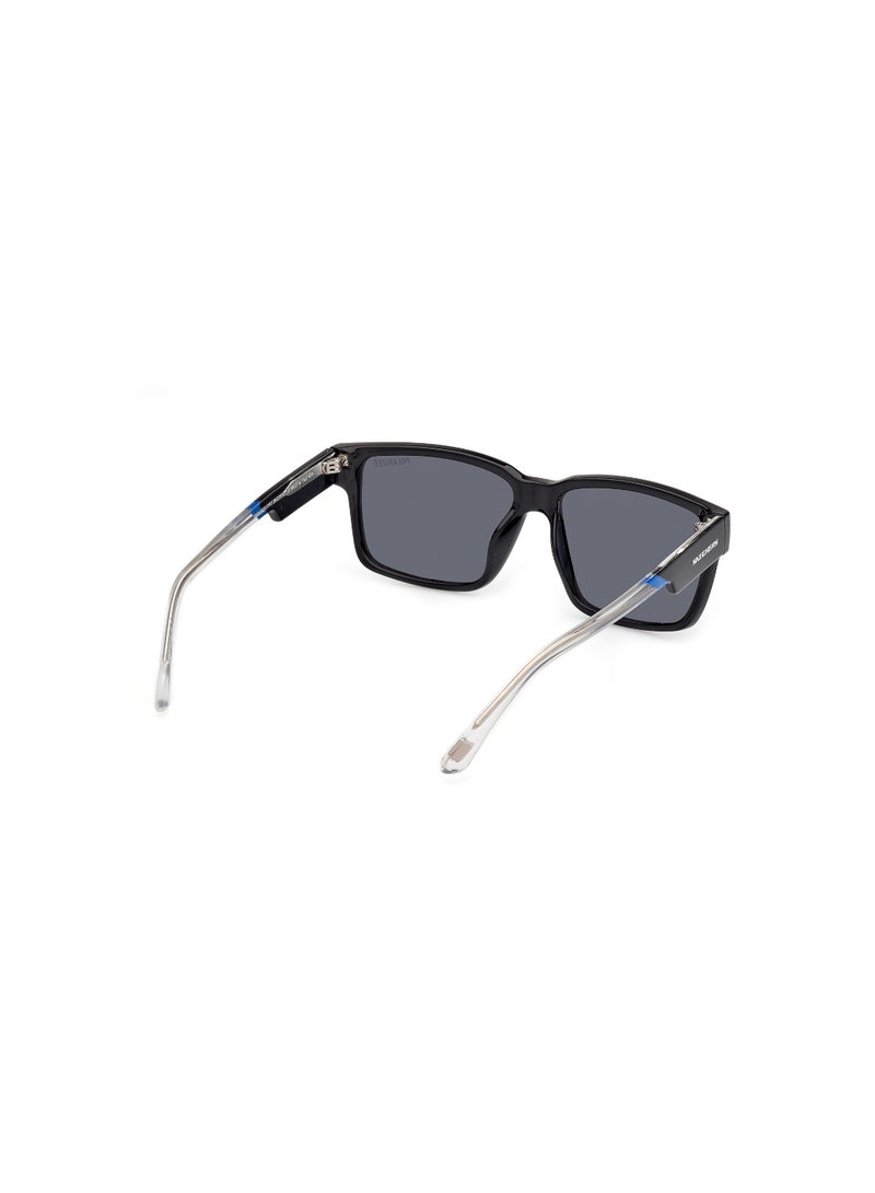 Boys Rectangular Shape  Sunglasses SE0002501D55 Lens Size: 55 Millimeter - Shiny Black