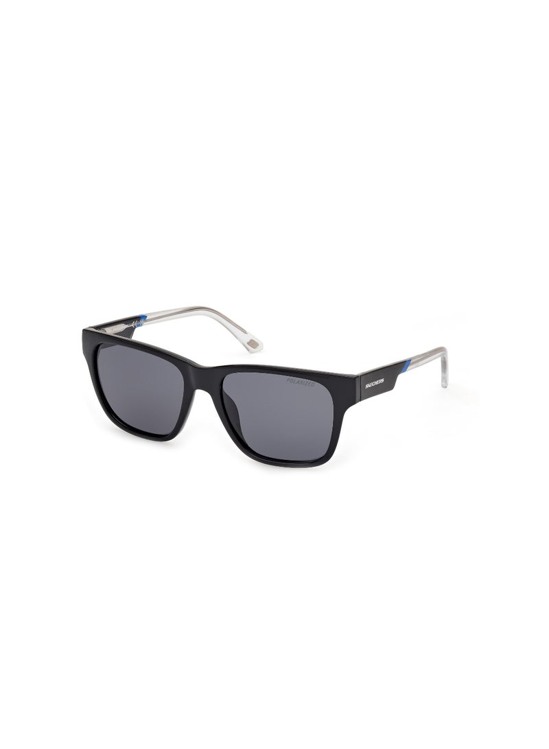 Boys Square Shape  Sunglasses SE0002601D54 Lens Size: 54 Millimeter - Shiny Black