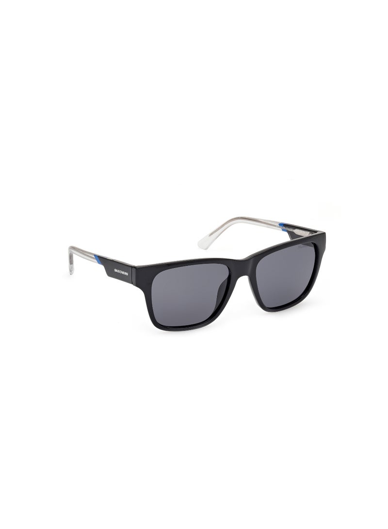 Boys Square Shape  Sunglasses SE0002601D54 Lens Size: 54 Millimeter - Shiny Black