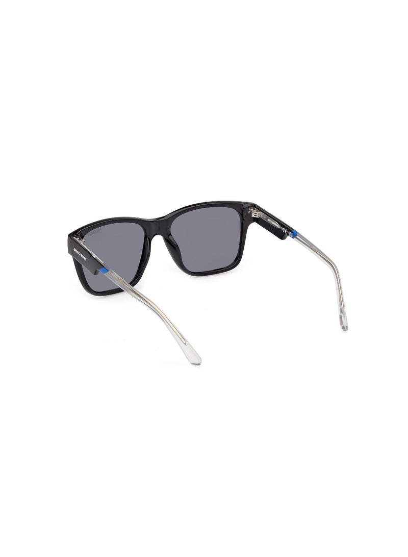 Boys Square Shape  Sunglasses SE0002601D54 Lens Size: 54 Millimeter - Shiny Black