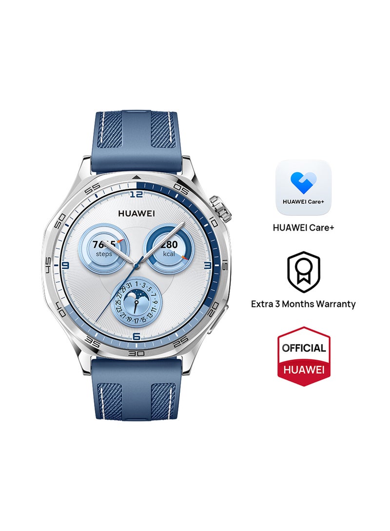 Watch GT 5 46mm Smartwatch, up to 14 Days Battery Life, All-new Running and Cycling Experience, Sharp-Edged Design Watch, Health Tracking, Compatible with iOS and Android, Blue