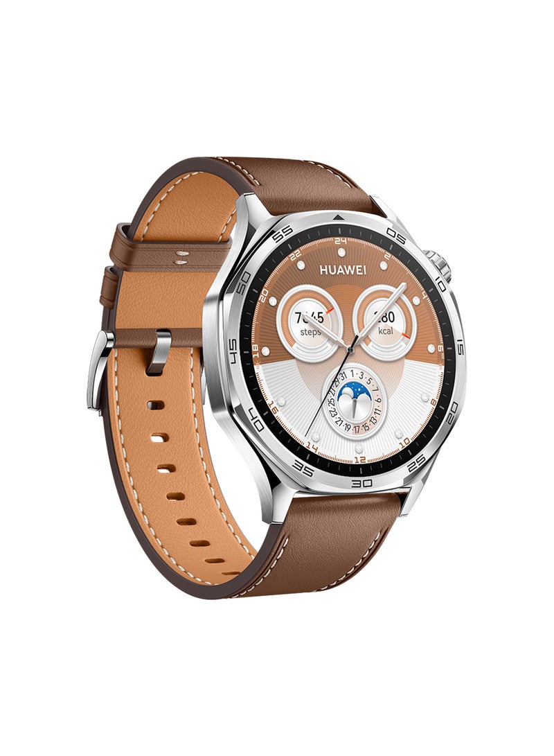 Watch GT 5 46mm Smartwatch, up to 14 Days Battery Life, All-new Running and Cycling Experience, Sharp-Edged Design Watch, Health Tracking, Compatible with iOS and Android, Brown