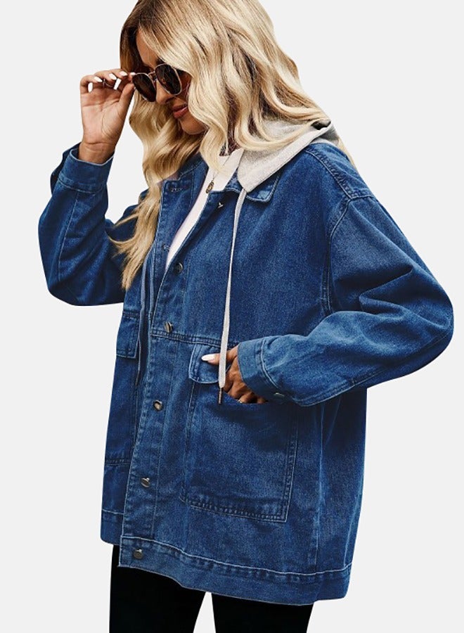 Blue Collared Long Sleeve Denim Jacket