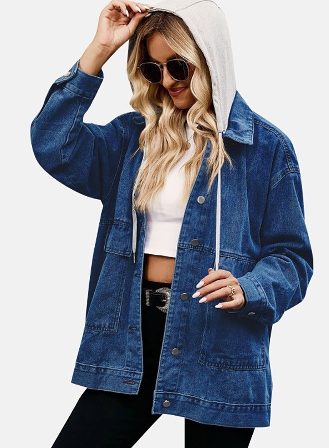 Blue Collared Long Sleeve Denim Jacket