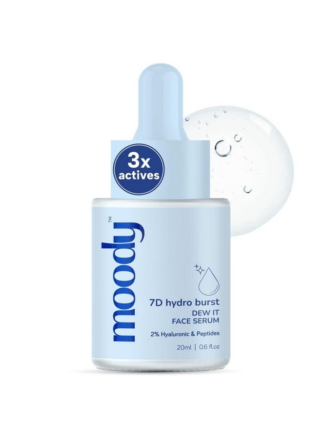 2% Hyaluronic Face Serum With Niacinamide Peptides For Dewy Hydrated & Plumped Skin With 7D Hydro Burst | Daily Hydrating Face Serum For Bouncy Skin | Paraben Free Serum For Men & Women | 20 Ml