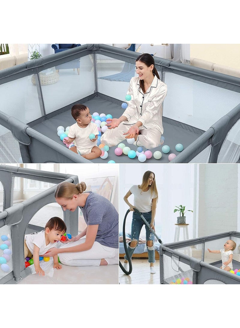 Portable Baby Playpen Extra Safe With Anti-Collision Foam For Toddler, Kids Activity Centre 120x180cm