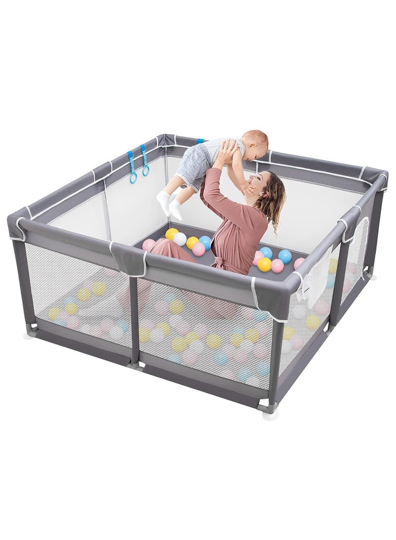 Portable Baby Playpen Extra Safe With Anti-Collision Foam For Toddler, Kids Activity Centre 120x180cm