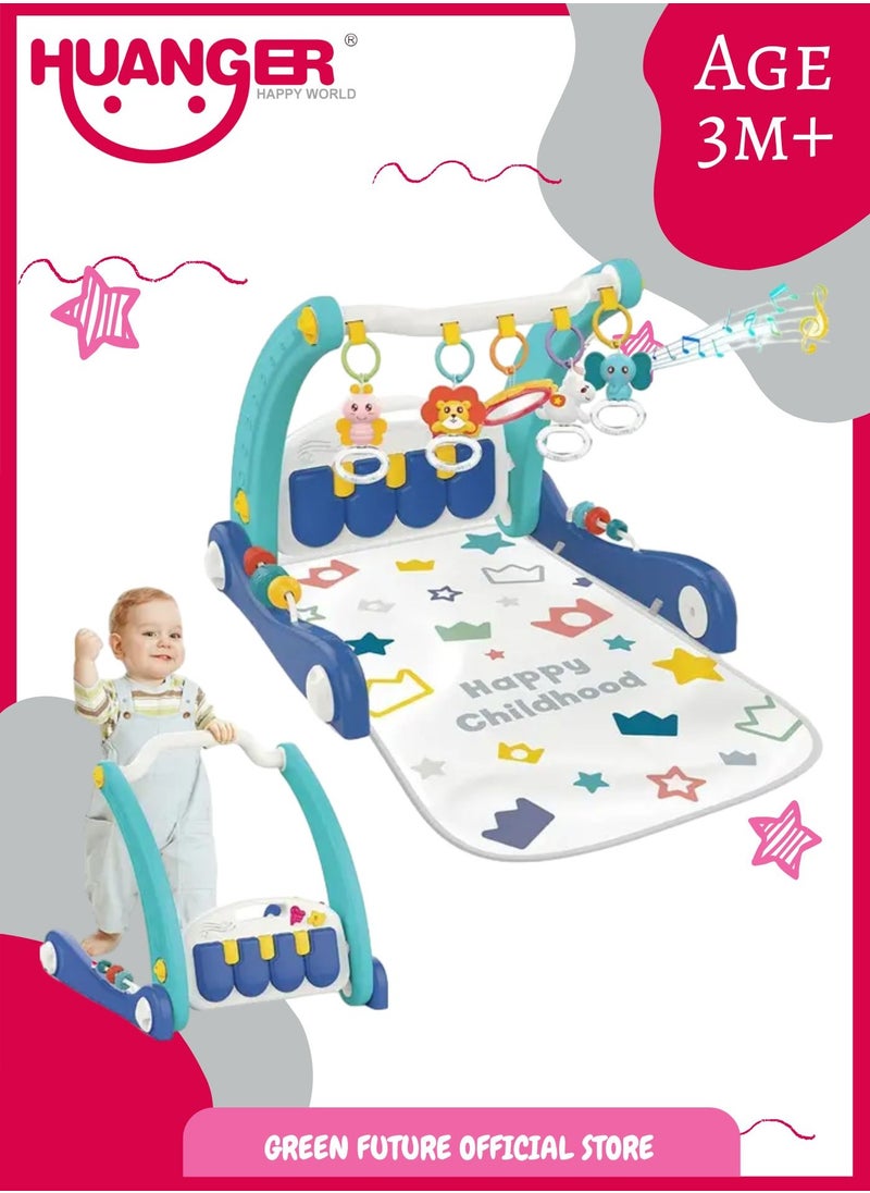 Interactive Baby Play Gym with Hanging Toys, Soft Musical Mat for Early Learning, Sensory Development, Motor Skills, and Fun Activity for Newborns and Toddlers   Safe & Durable Design