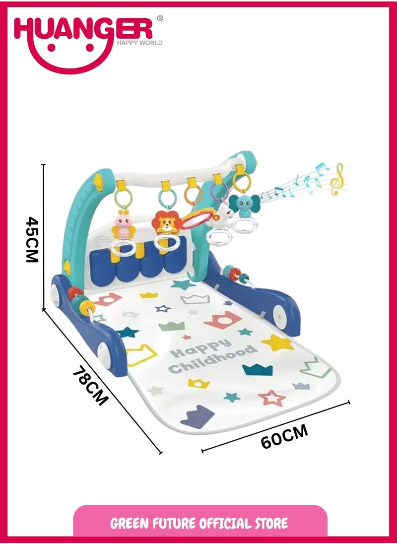 Interactive Baby Play Gym with Hanging Toys, Soft Musical Mat for Early Learning, Sensory Development, Motor Skills, and Fun Activity for Newborns and Toddlers   Safe & Durable Design