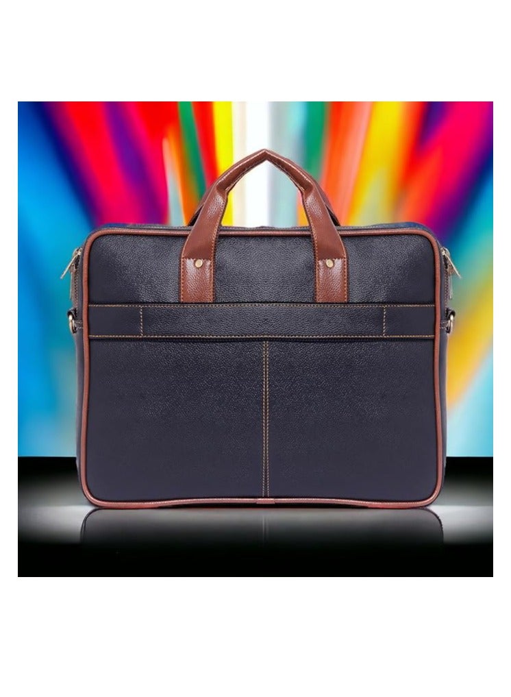 Men's Brown PU Leather Laptop Messenger Bag Satchel for Men and Women - Elegant & Durable (CN53)