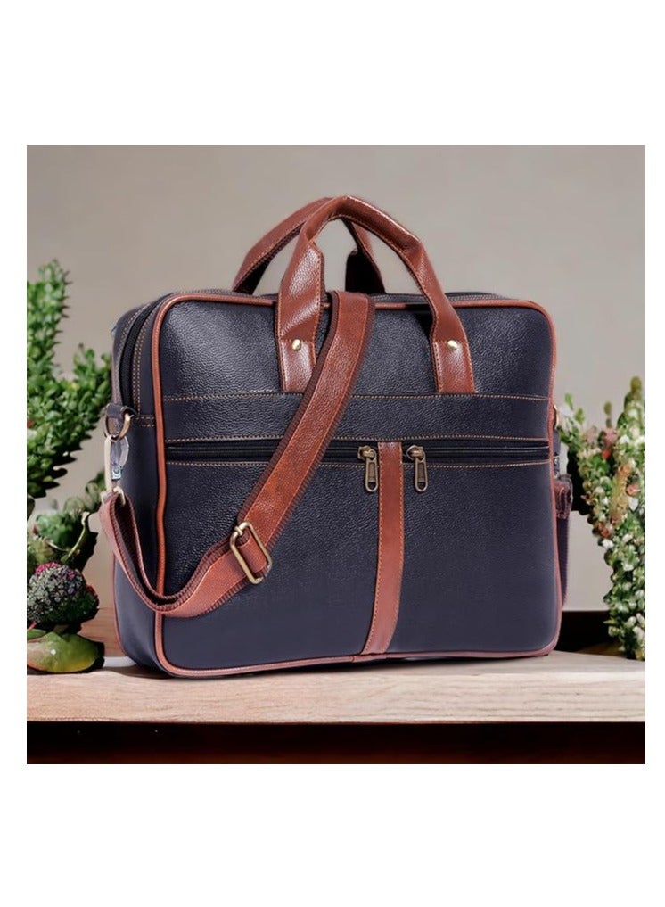 Men's Brown PU Leather Laptop Messenger Bag Satchel for Men and Women - Elegant & Durable (CN53)