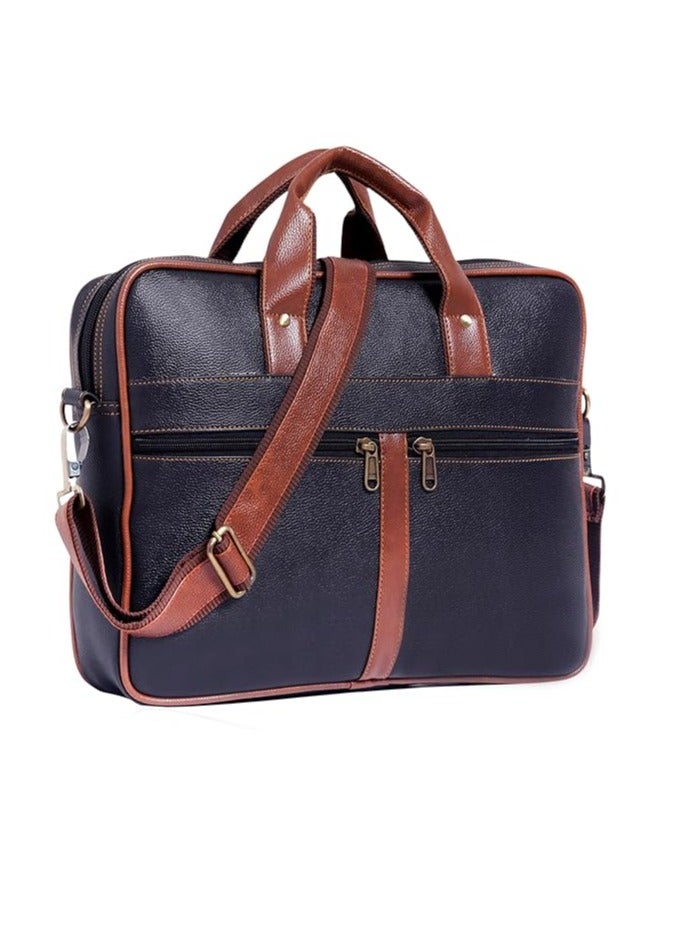 Men's Brown PU Leather Laptop Messenger Bag Satchel for Men and Women - Elegant & Durable (CN53)