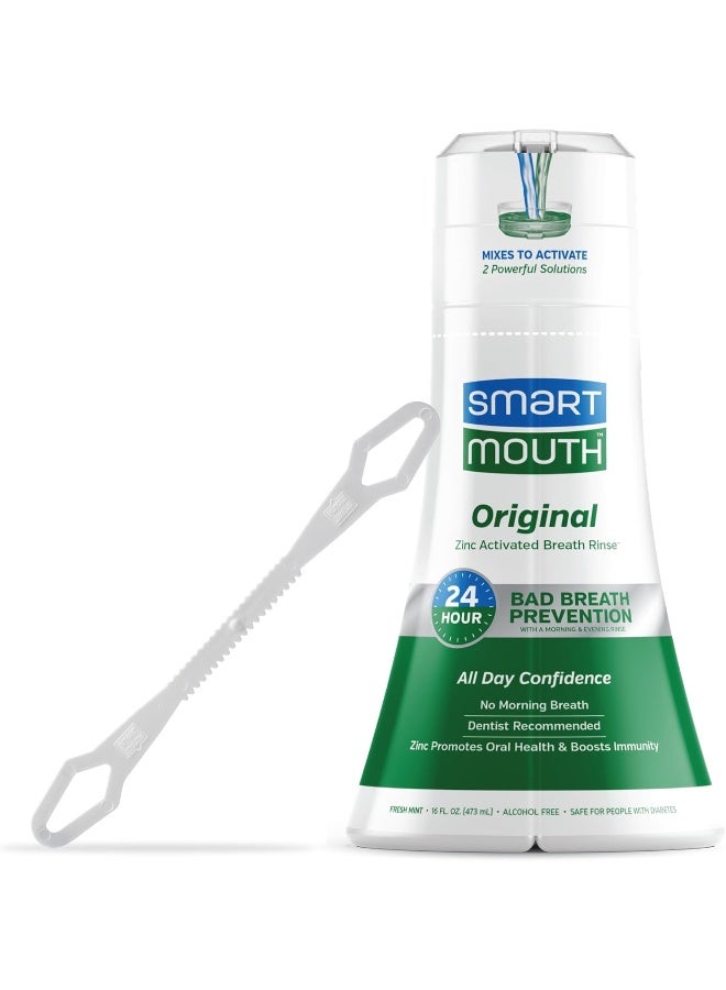 Smartmouth Original Activated Mouthwash & Tongue CleanerBad Breath SupportMint